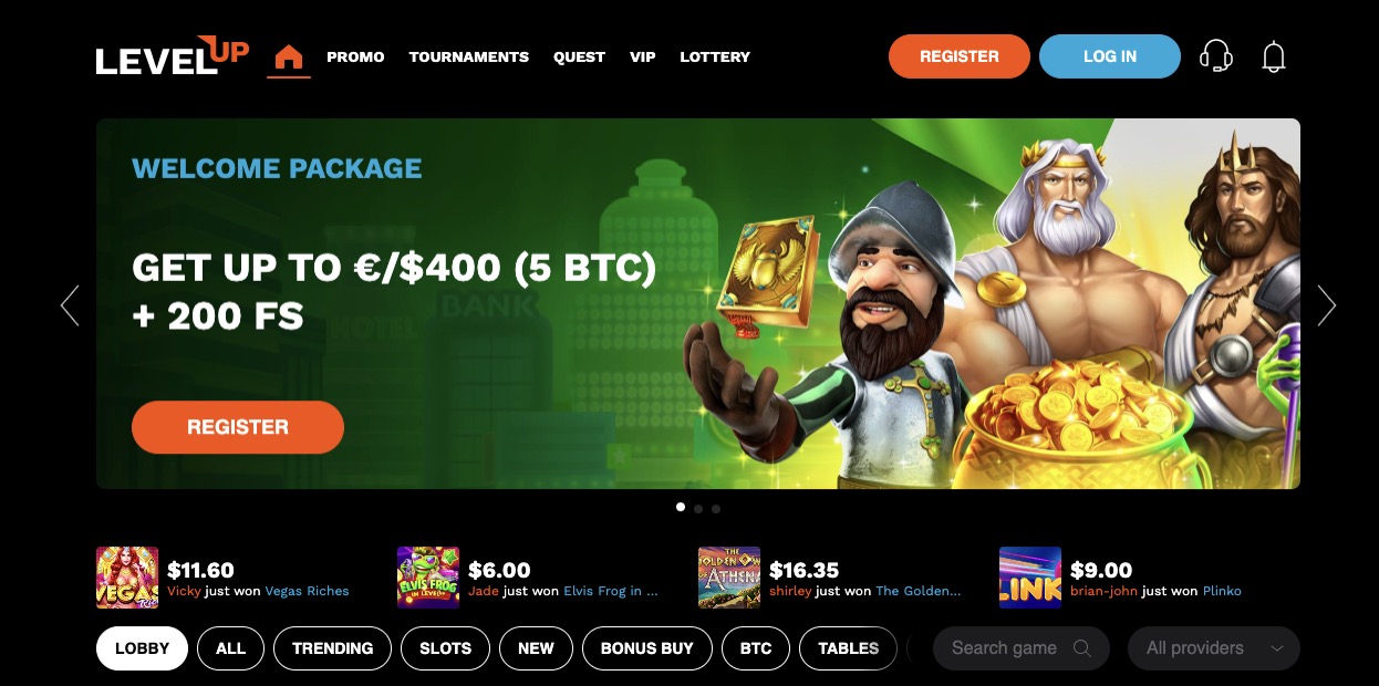 Level up casino review (2023) - Sign Up Bonus | IrishDice.com